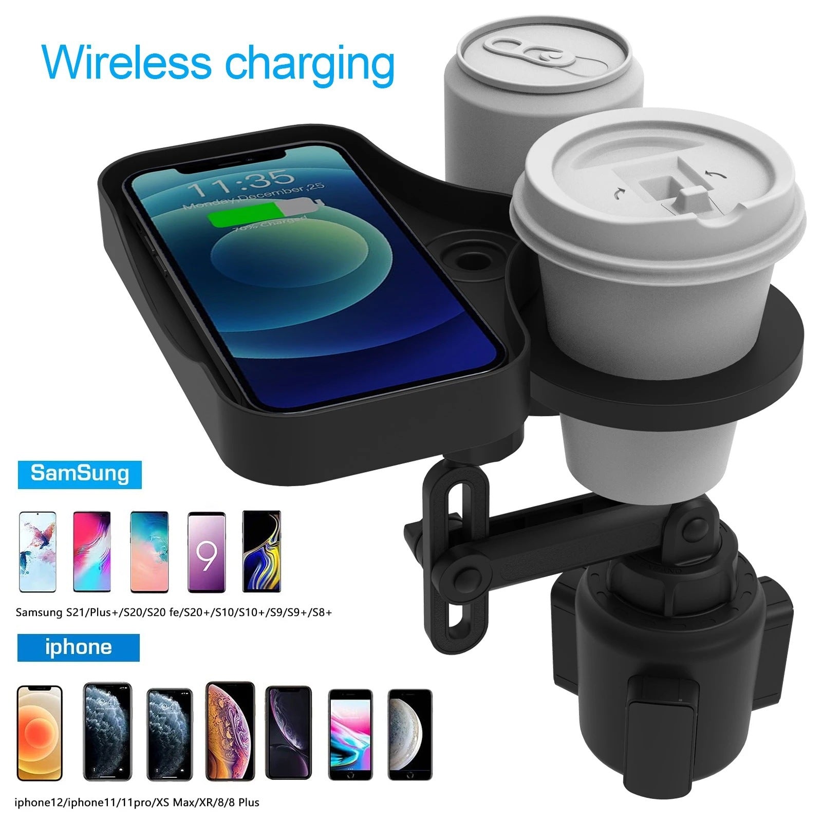 Car Cup Holder With Wireless Charging - Desertcart.store