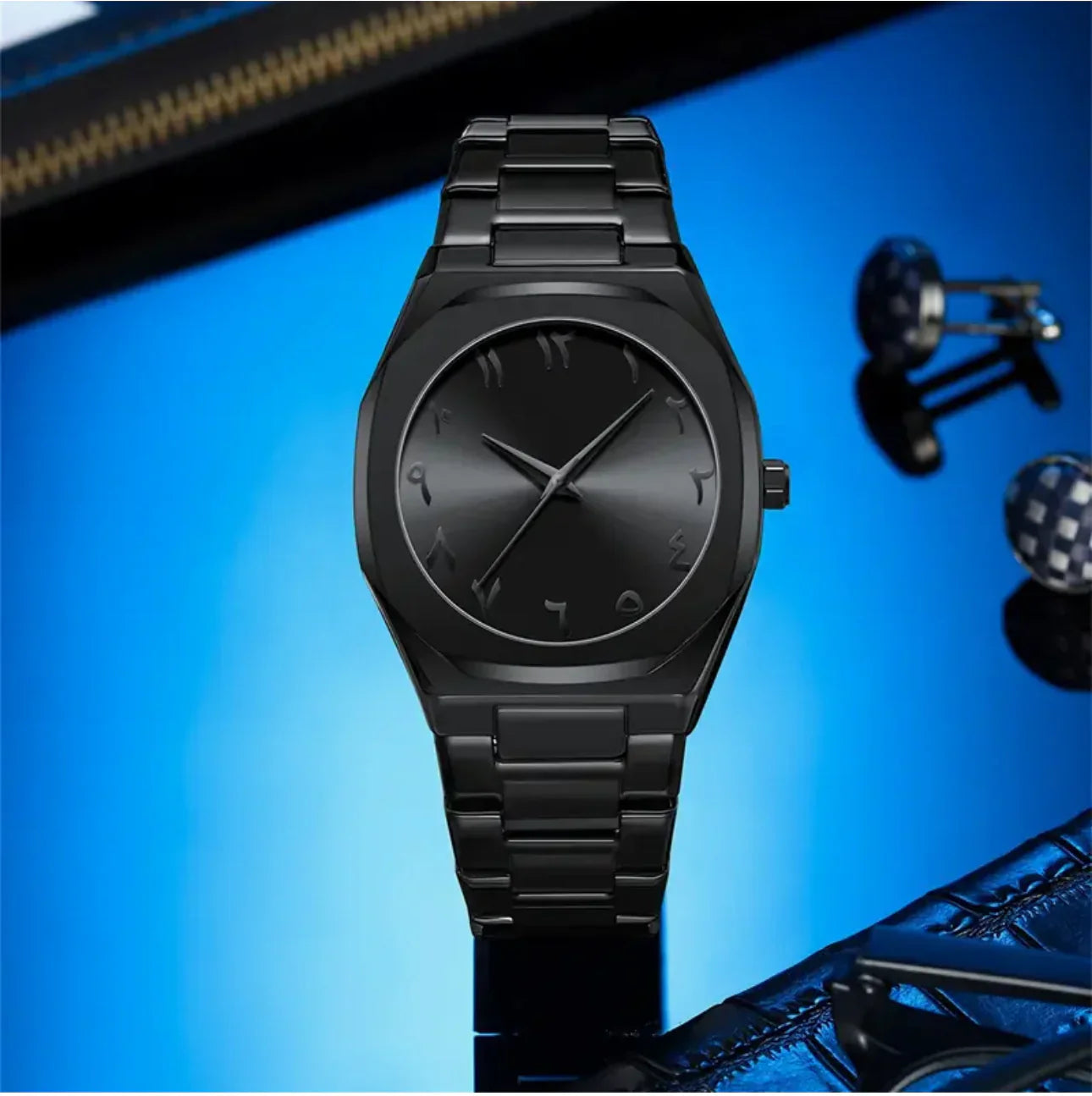Black Arabic Stainless Steel Aura Watch - Desertcart.store