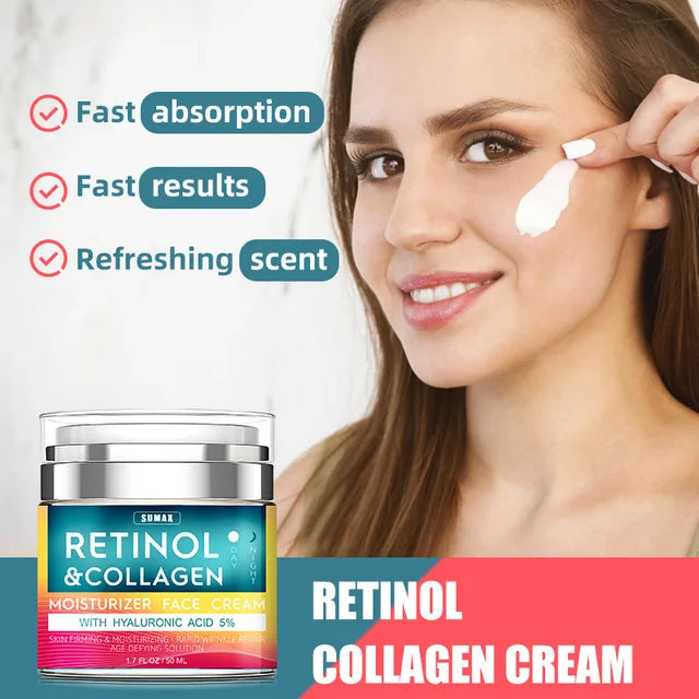 Retinol Anti Aging Face Cream Moisturizing Wrinkle Remover Collagen Hyaluronic Acid Creams Skin Care 50ML - Desertcart.store