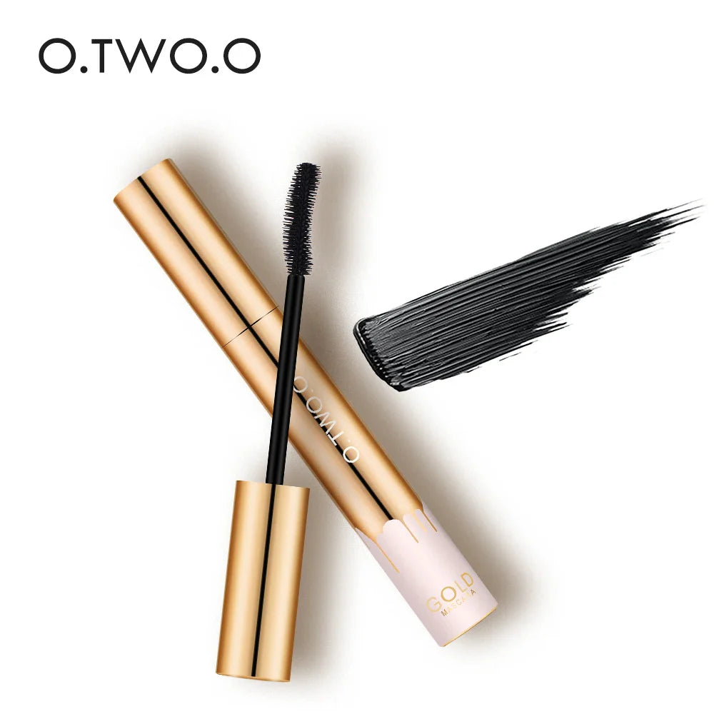 O.TWO.O 3D Mascara Lengthening Black Lash Eyelash Extension Eye Lashes Brush Beauty Makeup Long-wearing Gold Color Mascara - Desertcart.store