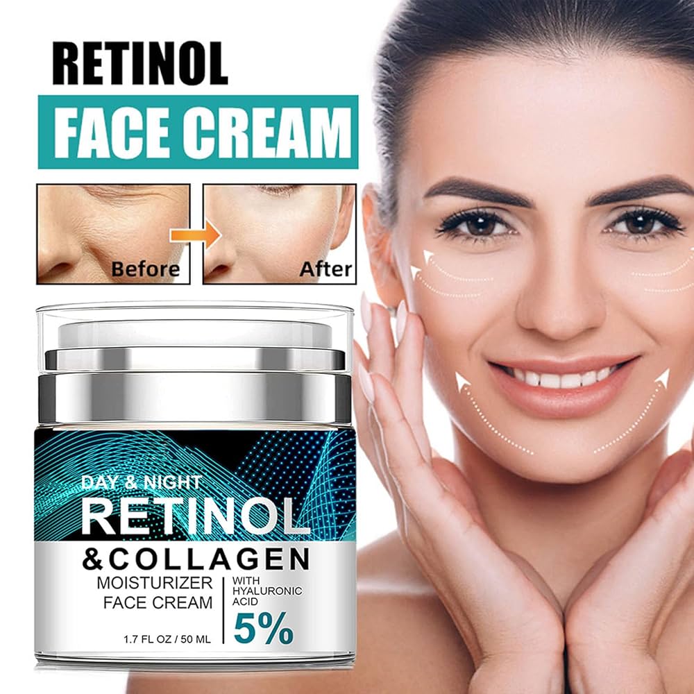 Retinol Anti Aging Face Cream Moisturizing Wrinkle Remover Collagen Hyaluronic Acid Creams Skin Care 50ML - Desertcart.store