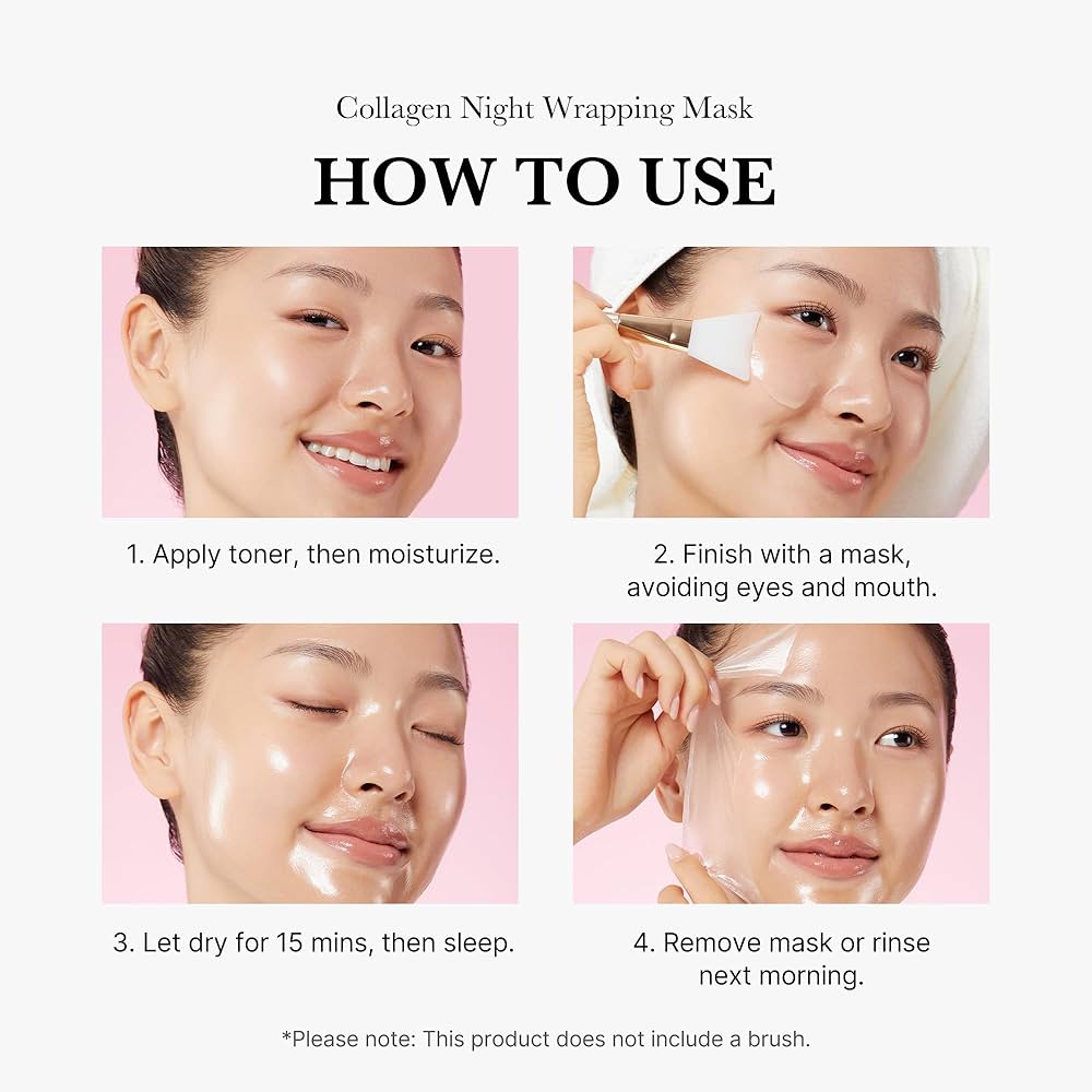 Collagen Jelly Cream Hydrolyzed Collagen Overnight Facial Mask Wrapping Peel-Off Mask Hydrating Firming Moisturizing SkinCare - Desertcart.store