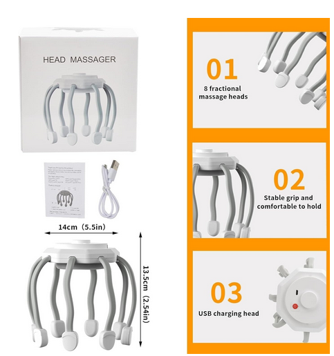 Hair Scalp Massager with 8 Vibrating Contacts - Desertcart.store