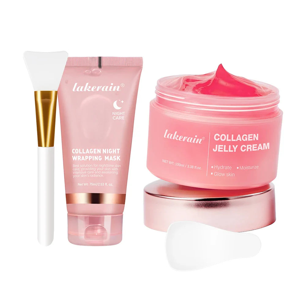 Collagen Jelly Cream Hydrolyzed Collagen Overnight Facial Mask Wrapping Peel-Off Mask Hydrating Firming Moisturizing SkinCare - Desertcart.store